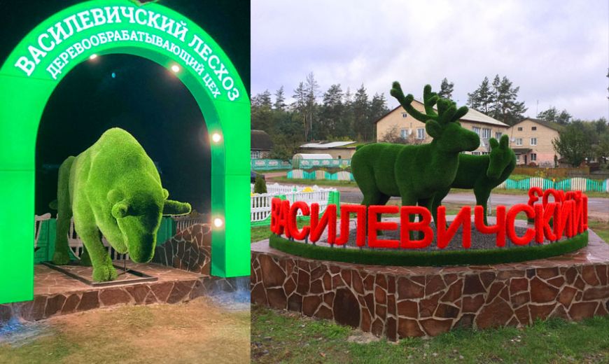 Фигуры оленей  и зубра: в Василевичах благоустроили и территорию лесхоза.